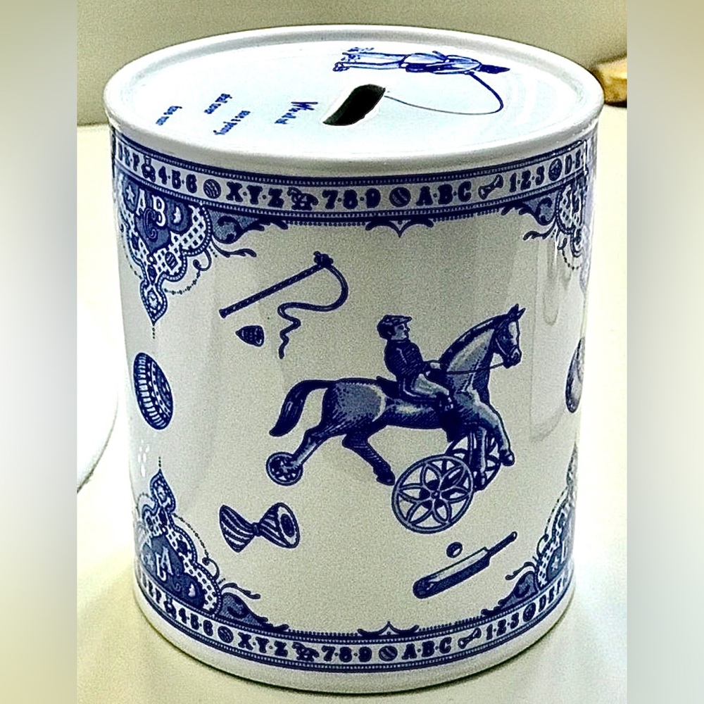Vintage Discontinued Porcelain SPODE EDWARDIAN CHILDHOOD Cylindrical Coin Bank
